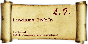 Lindwurm Irén névjegykártya